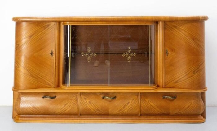 french oak wall cabinet with 2 doors and 3 flap doors 1950 5239