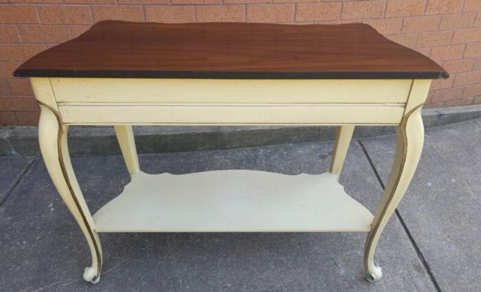 french provincial style partial gilt and enamel painted console table 1349