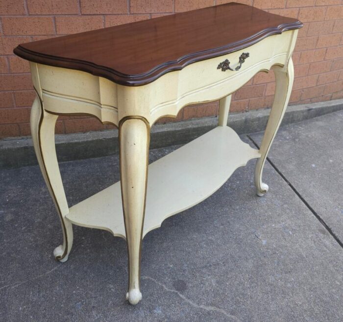 french provincial style partial gilt and enamel painted console table 8293