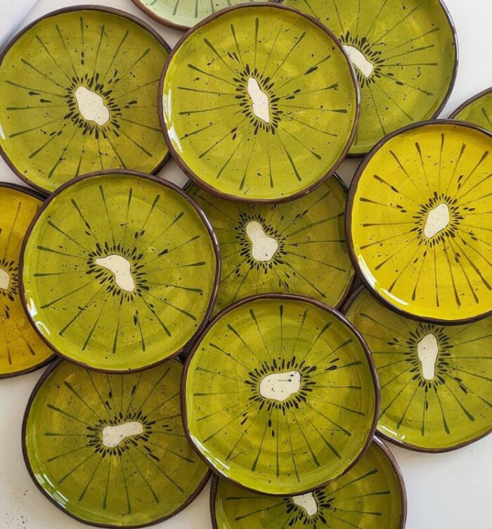 fruit collection kiwi plates by federica massimi set of 4 4