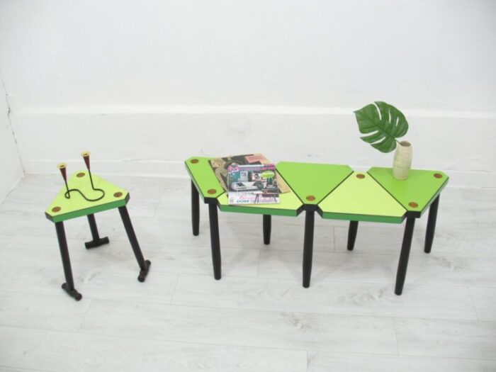 geometric side tables 1990s set of 2 3962