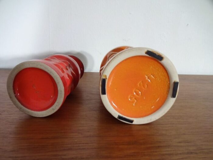 german ceramic vases from pan keramik 1970s set of 2 15