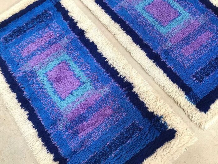 german pure wool abstract graphic art rugs from gilde 1960s set of 2 5