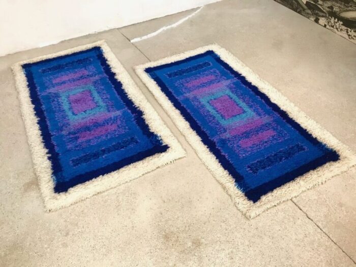 german pure wool abstract graphic art rugs from gilde 1960s set of 2 6