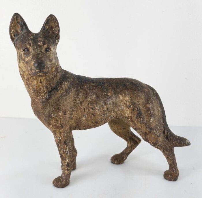 german shepherd dog doorstop figure in cast iron 11