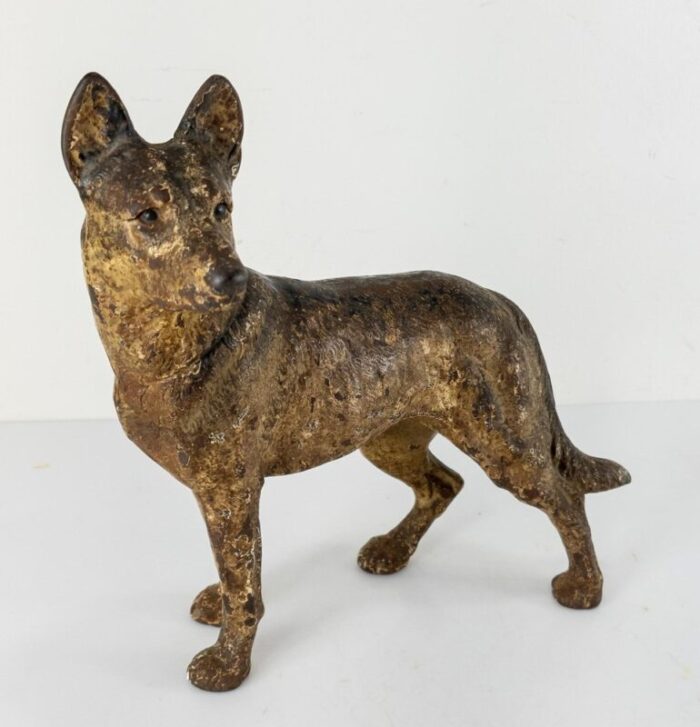 german shepherd dog doorstop figure in cast iron 2