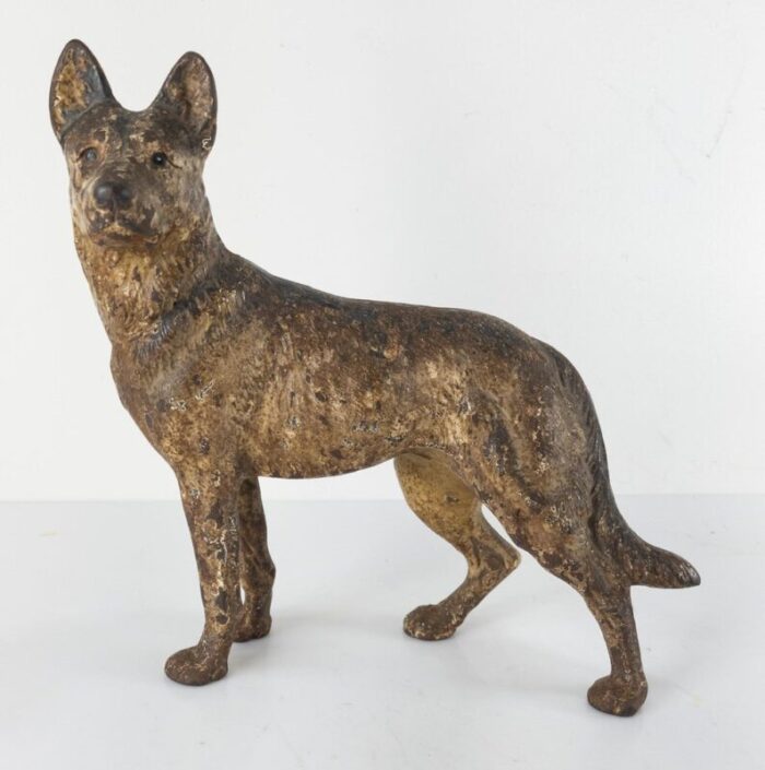 german shepherd dog doorstop figure in cast iron 3