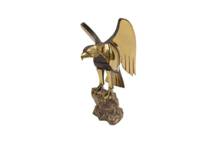 gilt brass eagle sculpture by daniel chassin 1990s 1