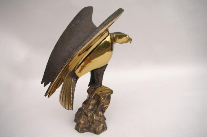 gilt brass eagle sculpture by daniel chassin 1990s 2