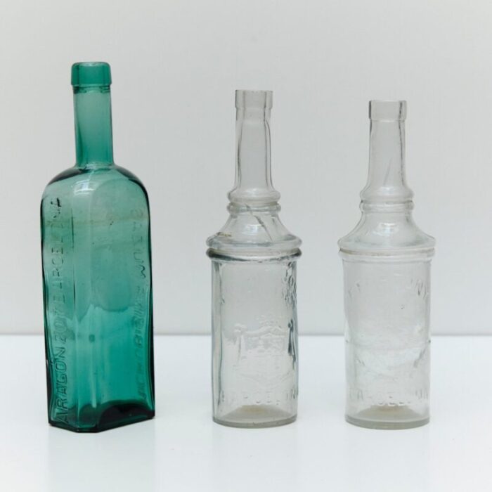 glass apothecary bottles set 1920s set of 3 8