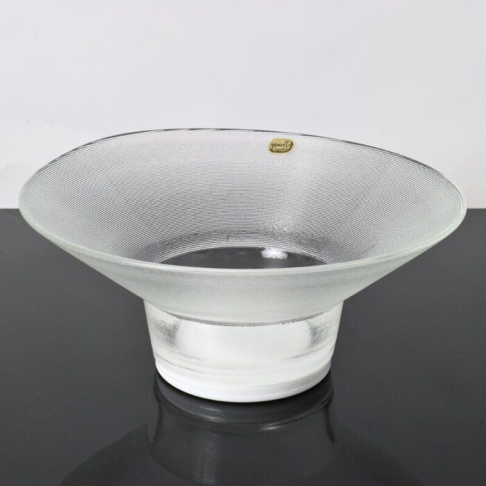 glass bowl by jiri suhajek for crystalex novy bor 1980s 1