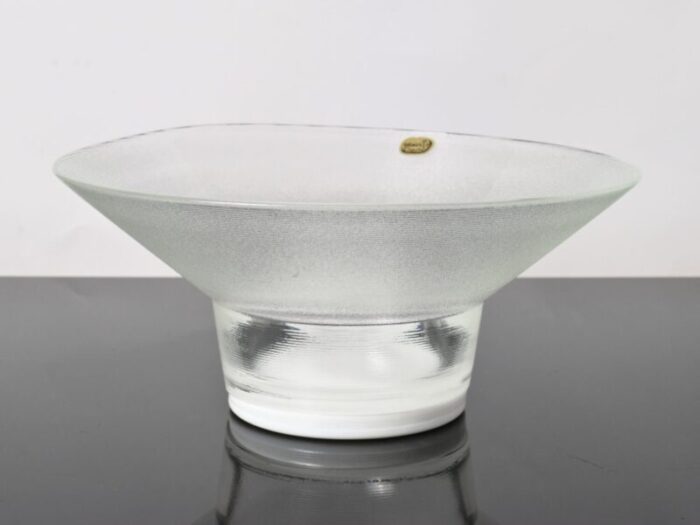 glass bowl by jiri suhajek for crystalex novy bor 1980s 3