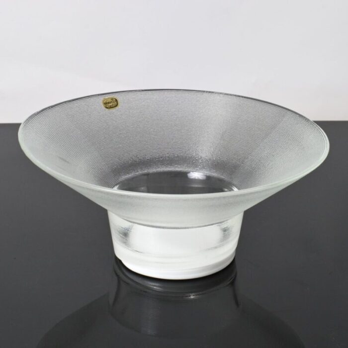 glass bowl by jiri suhajek for crystalex novy bor 1980s 4