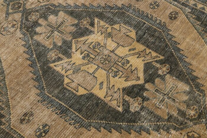 gray geometric designed persian vintage wool rug 0344