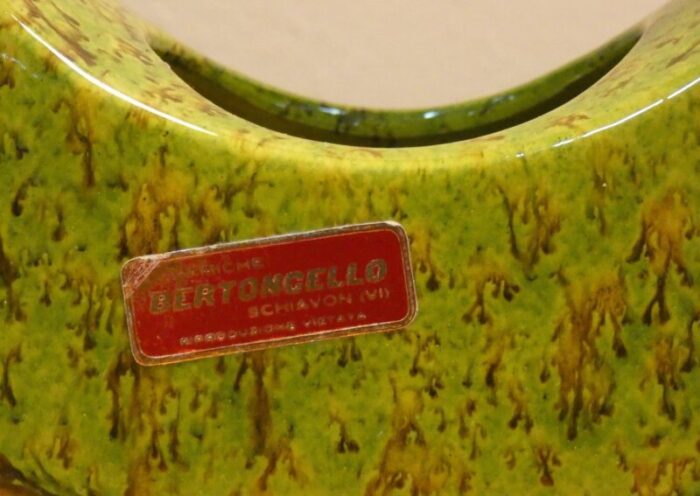 green enamelled ashtray by roberto rigon for bertoncello ceramiche darte italy 1970s 4