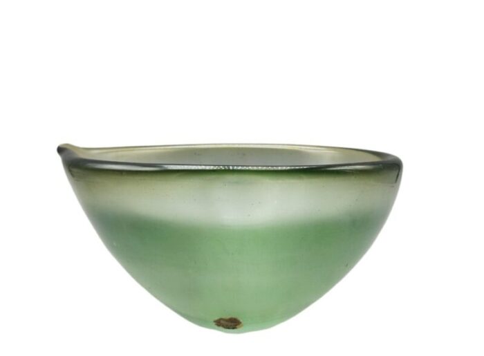 green iridescent and acid murano glass centerpiece from ivr mazzega 1950s 3