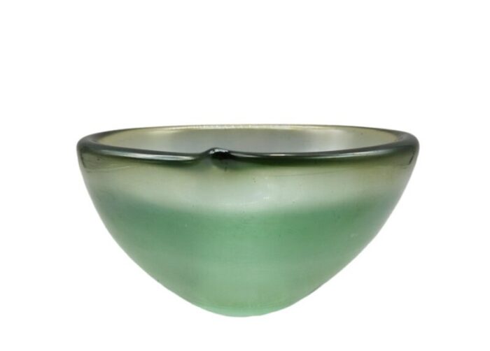 green iridescent and acid murano glass centerpiece from ivr mazzega 1950s 4