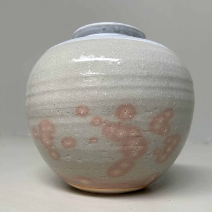 hagi yaki earthenware ikebana flower vase japan 1970s 1