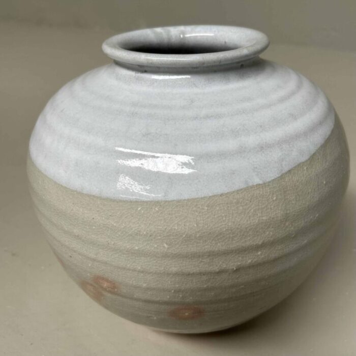 hagi yaki earthenware ikebana flower vase japan 1970s 6