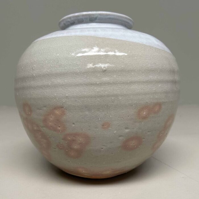 hagi yaki earthenware ikebana flower vase japan 1970s 7