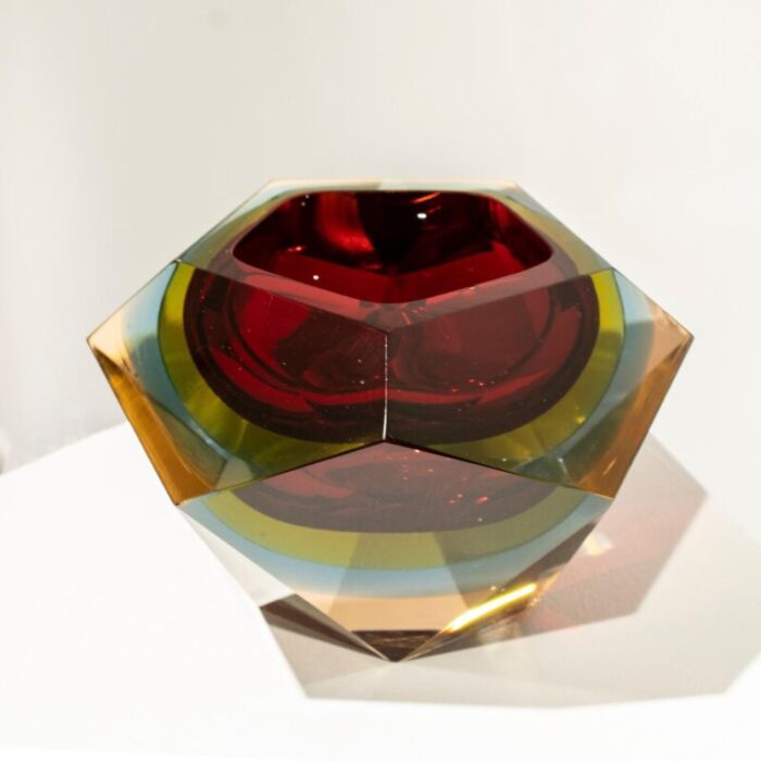 hand crafted red murano vase by flavio poli 1970 2