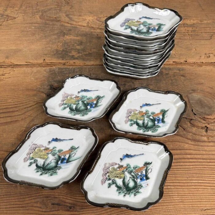 hand painted porcelain bowl 1920s set of 7 1