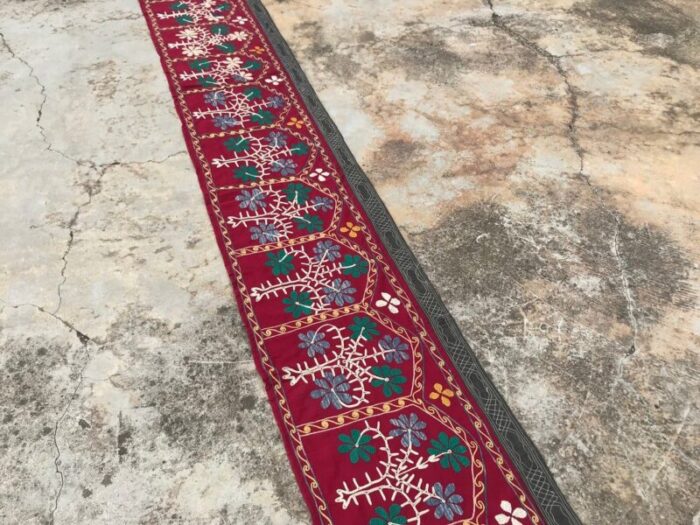 handmade long table runner with boho style 1980s 5