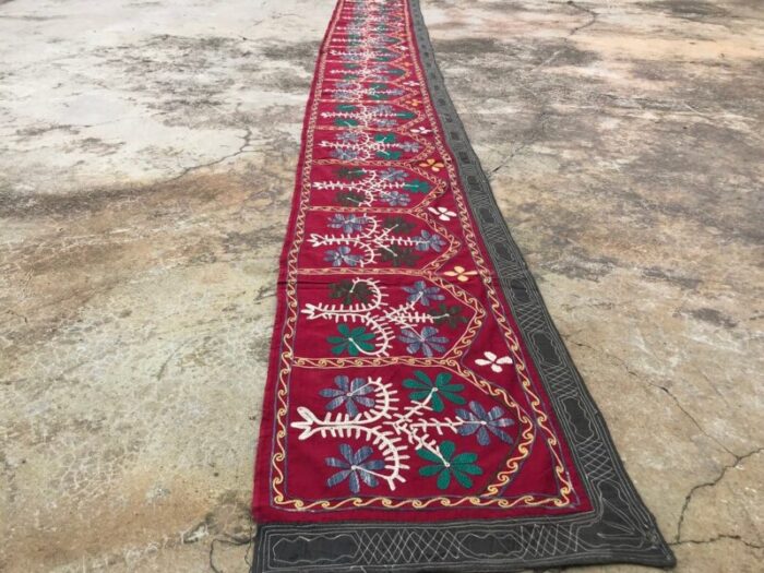 handmade long table runner with boho style 1980s 9