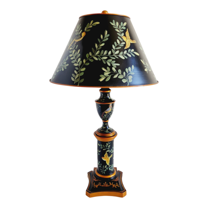 handpainted tole table lamp 6934