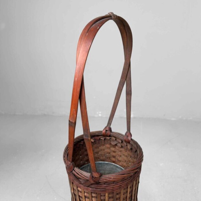 handwoven ikebana flower basket 1950s 11