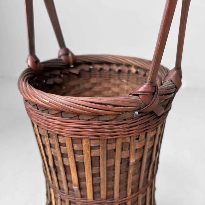 handwoven ikebana flower basket 1950s 5