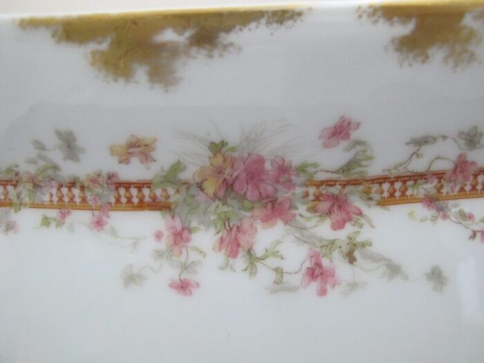 haviland limoges pink and yellow flower gold trim 17 serving dish tray platter 5855