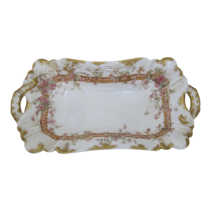 haviland limoges pink andyellow flower gold trim porcelain 8 34 dish tray 2030