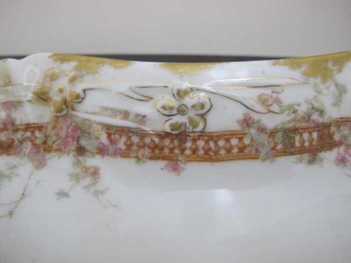 haviland limoges pink andyellow flower gold trim porcelain 8 34 dish tray 3198