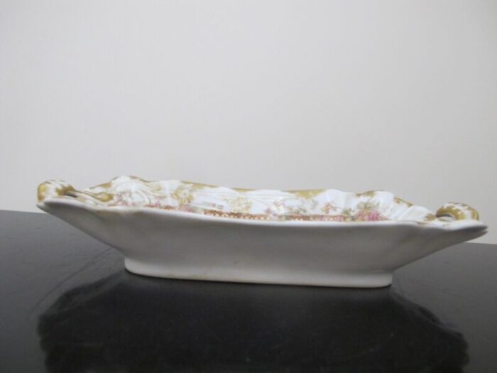 haviland limoges pink andyellow flower gold trim porcelain 8 34 dish tray 6102