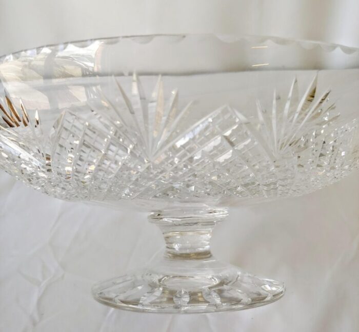 hawkes hand cut pedestal pineapple crystal glass bowl 8638