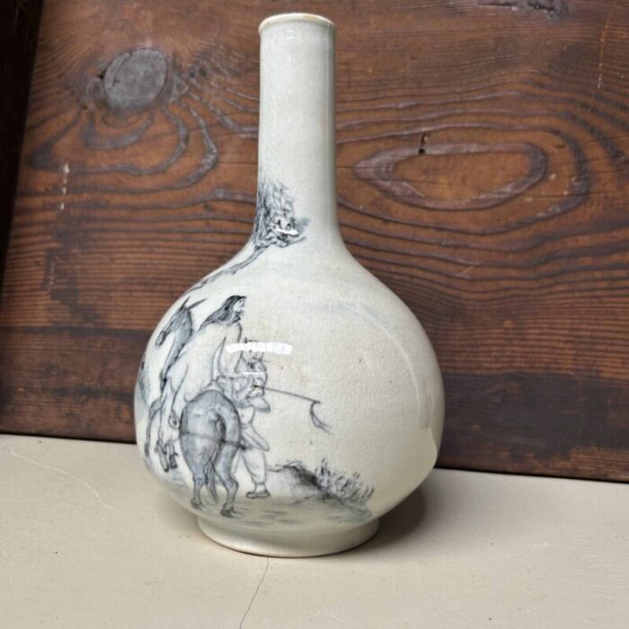 ikebana flower vase with horseman japan 1920s 5