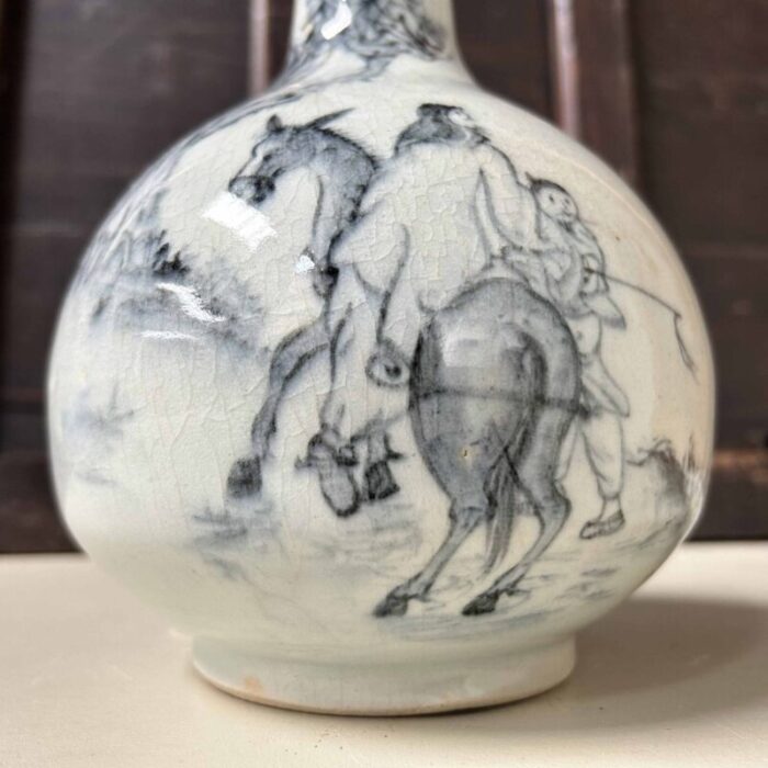 ikebana flower vase with horseman japan 1920s 6