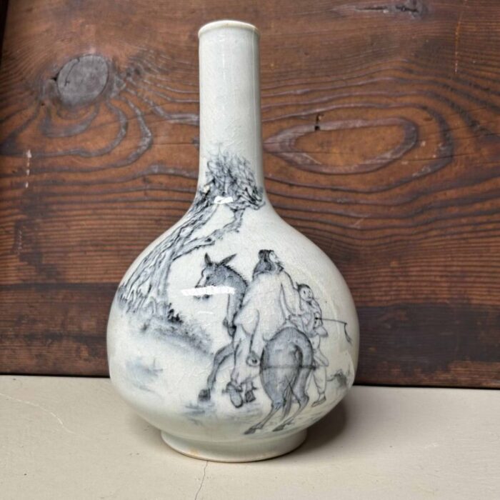 ikebana flower vase with horseman japan 1920s 8