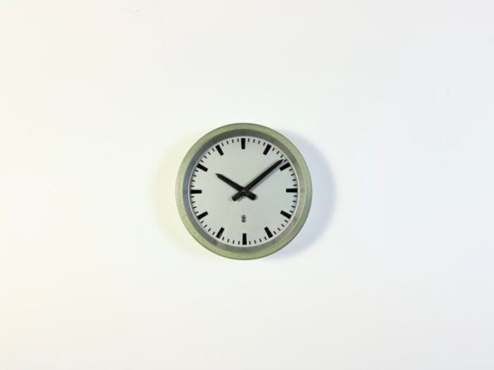 industrial green east german wall clock from gw 1960s 2