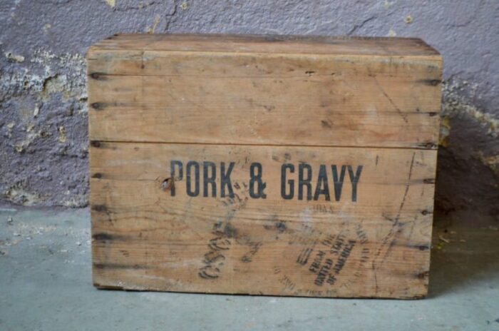 industrial pork gravy chicago wooden crate 1930s 2