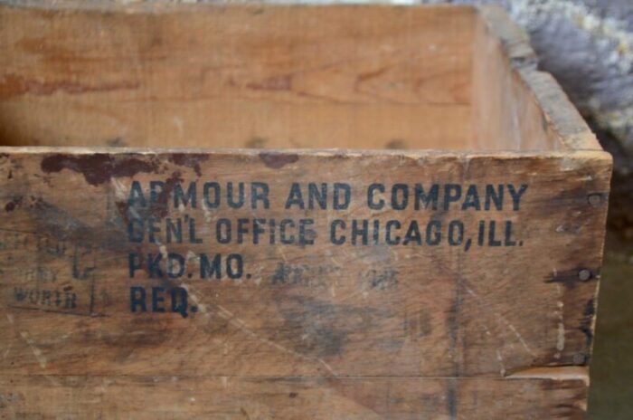 industrial pork gravy chicago wooden crate 1930s 3