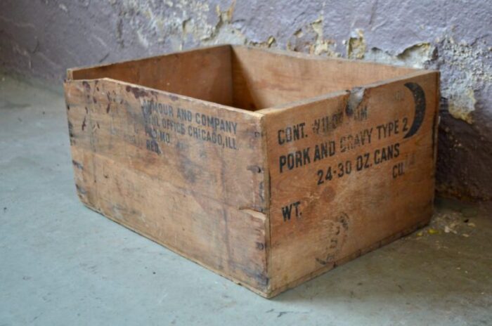 industrial pork gravy chicago wooden crate 1930s 4