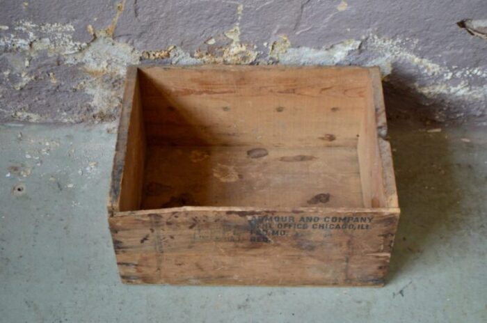 industrial pork gravy chicago wooden crate 1930s 5