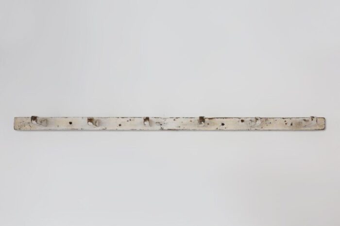 industrial white wall mounted coat rack in wood belgium 1920s 3370