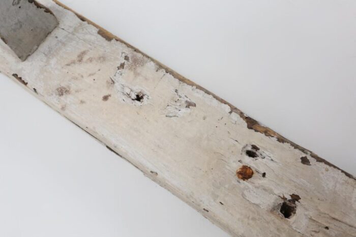 industrial white wall mounted coat rack in wood belgium 1920s 6868