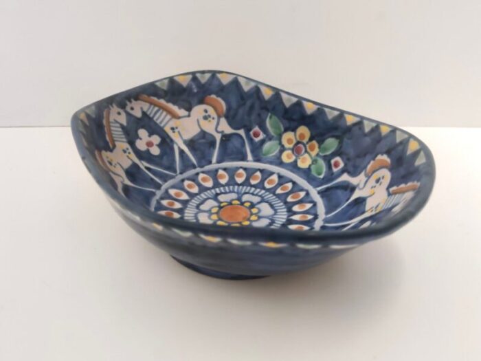 italian hand painted ceramic bowl 1950s 1