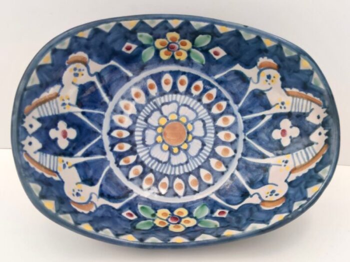 italian hand painted ceramic bowl 1950s 4