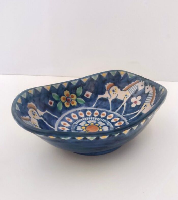 italian hand painted ceramic bowl 1950s 6