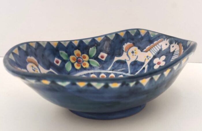 italian hand painted ceramic bowl 1950s 8